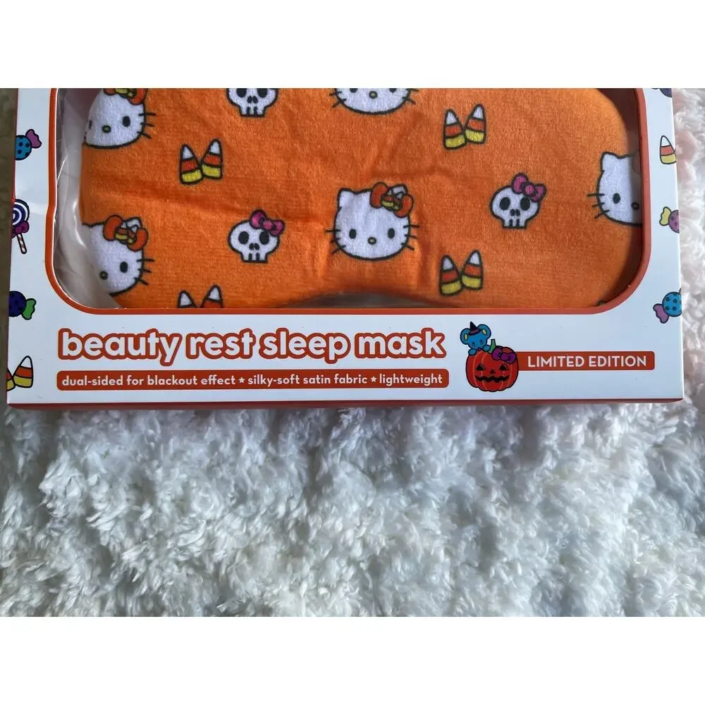 Hello Kitty The Creme Shop Halloween Beauty Rest Sleep Mask Orange Candy Corn